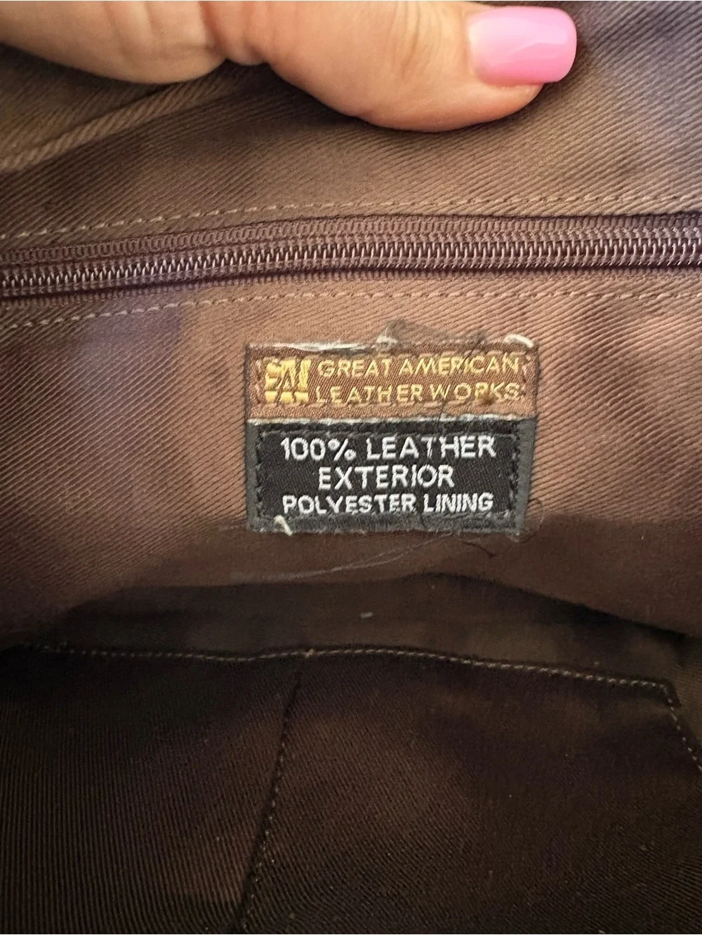 Great American Leather works Bag Purse Brown Snake Crossbody Career‎ Academia